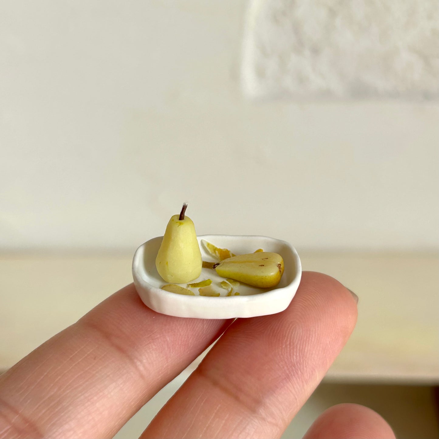 Mini Pear Set – Handmade Resin & Clay Fruit Slice Collection