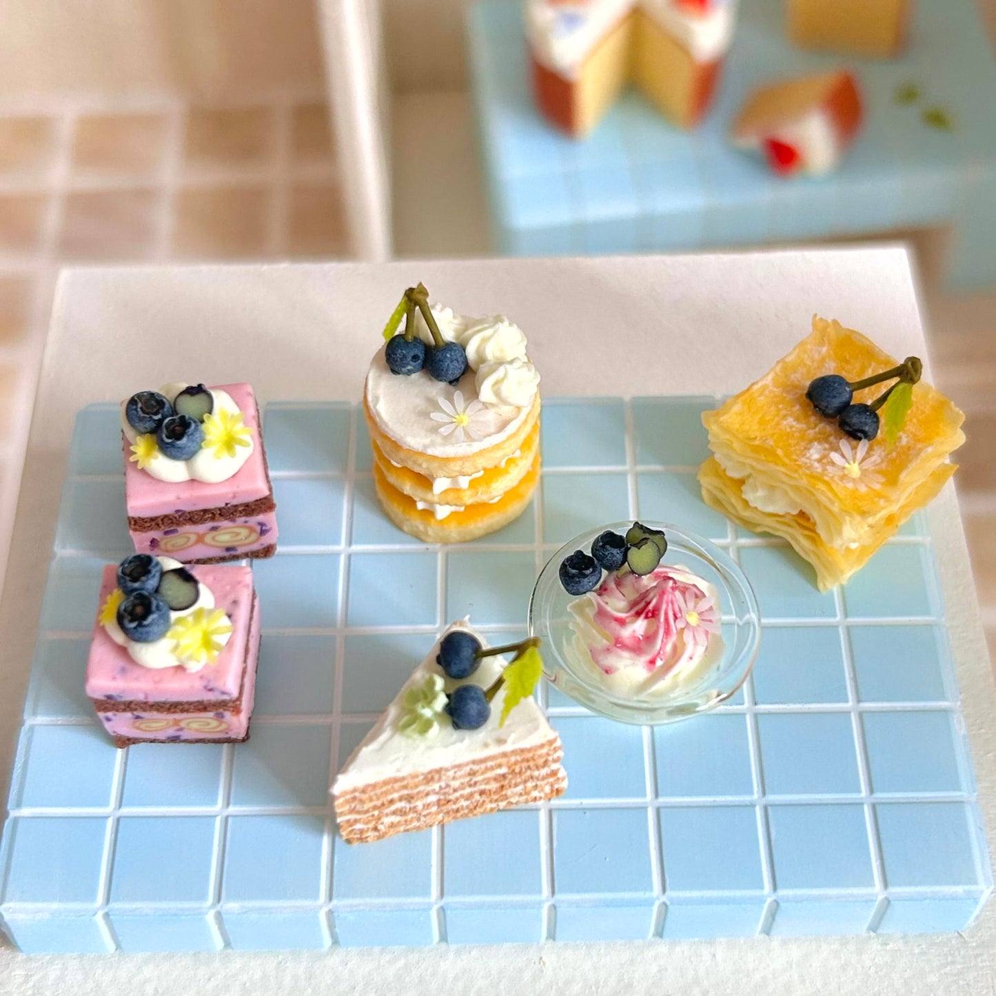 miniature bakery dessert display handmade food art collection