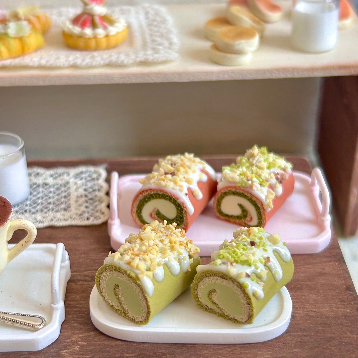 Handmade Cake Roll Miniature – Resin Clay Dessert
