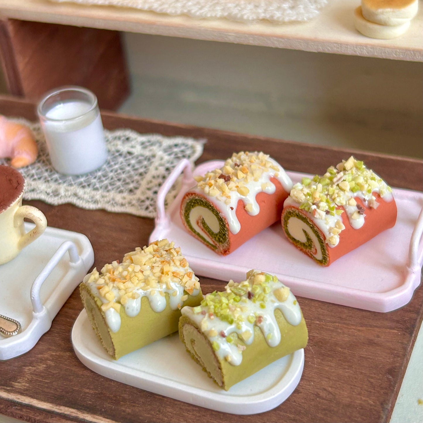 Handmade Cake Roll Miniature – Resin Clay Dessert