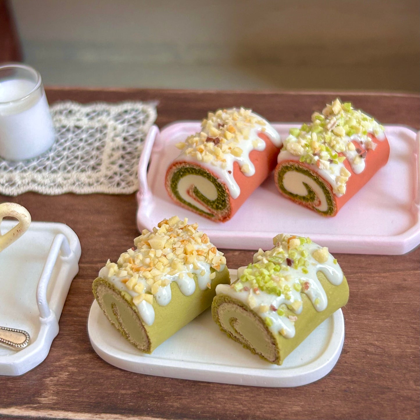 Handmade Cake Roll Miniature – Resin Clay Dessert