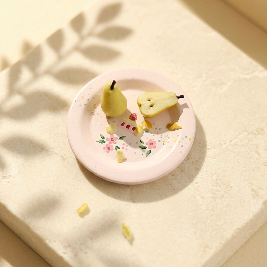 Mini Pear Set – Handmade Resin &amp; Clay Fruit Slice Collection