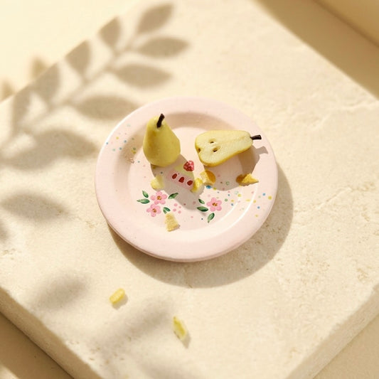 Mini Pear Set – Handmade Resin &amp; Clay Fruit Slice Collection