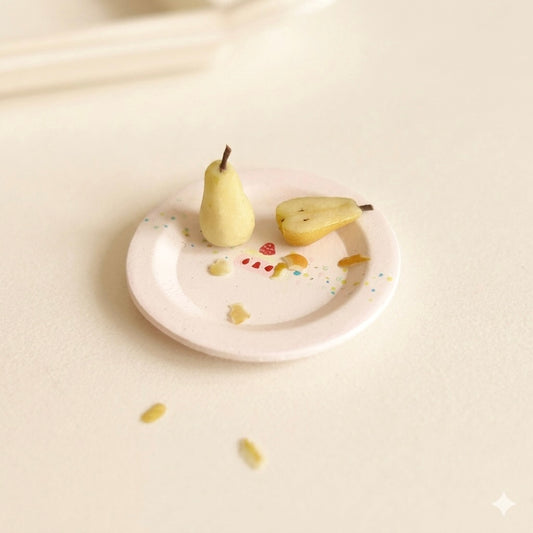 Mini Pear Set – Handmade Resin &amp; Clay Fruit Slice Collection
