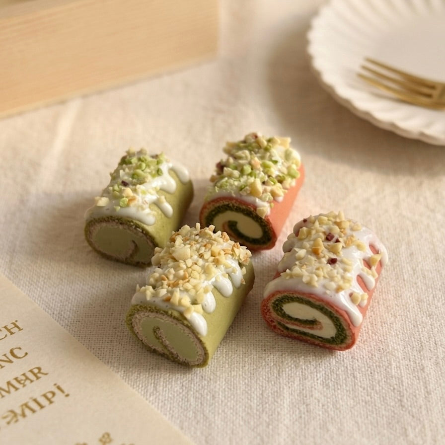 Handmade Cake Roll Miniature – Resin Clay Dessert