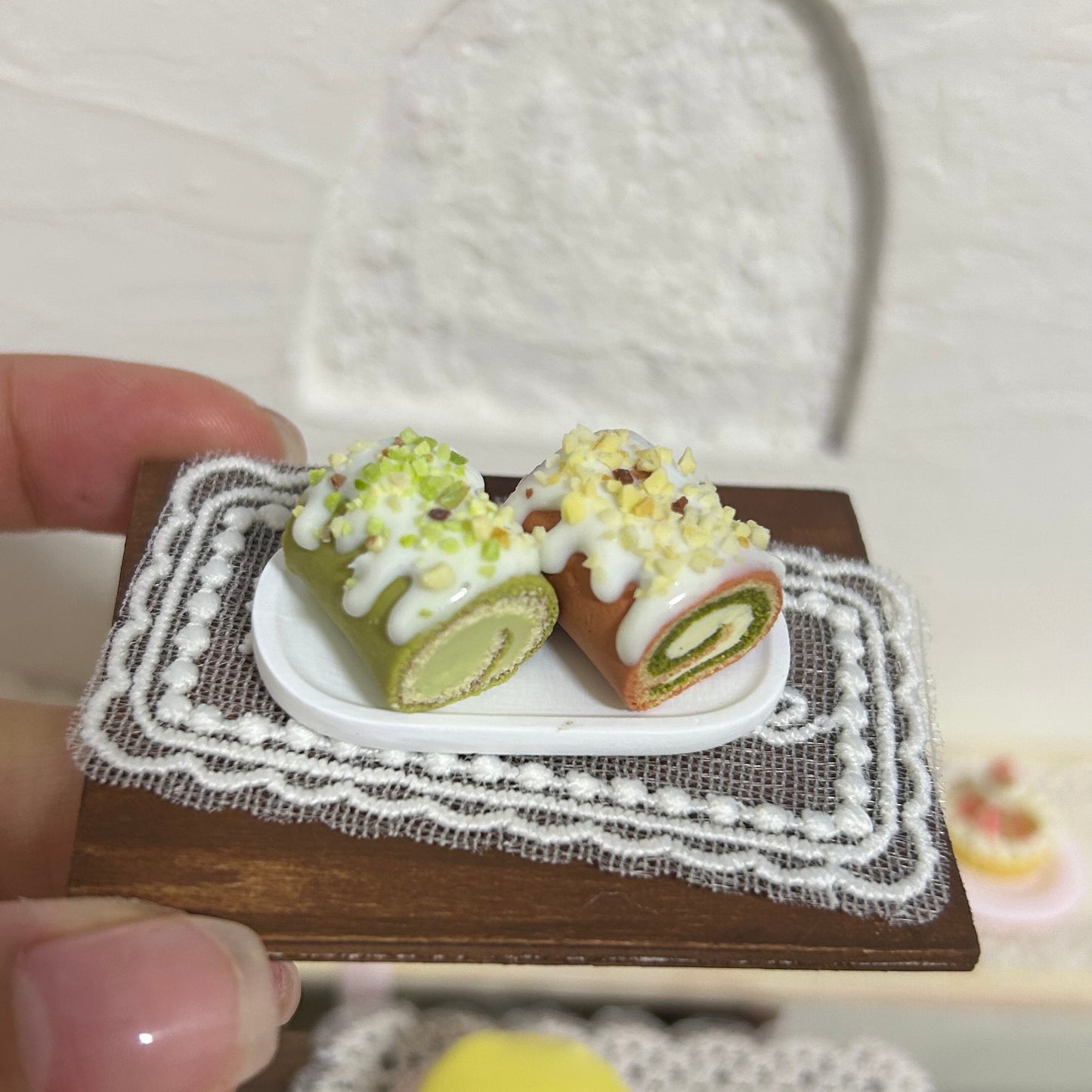 Handmade Cake Roll Miniature – Resin Clay Dessert