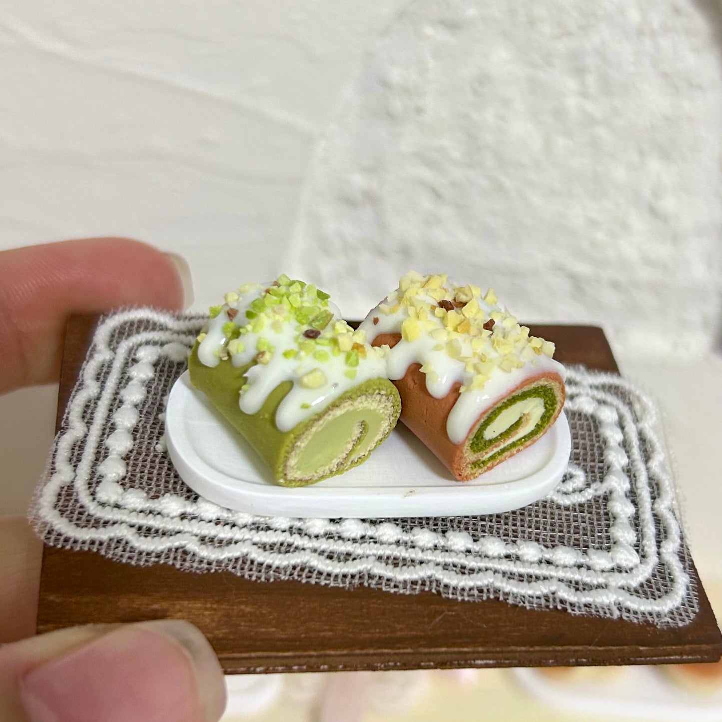 Handmade Cake Roll Miniature – Resin Clay Dessert