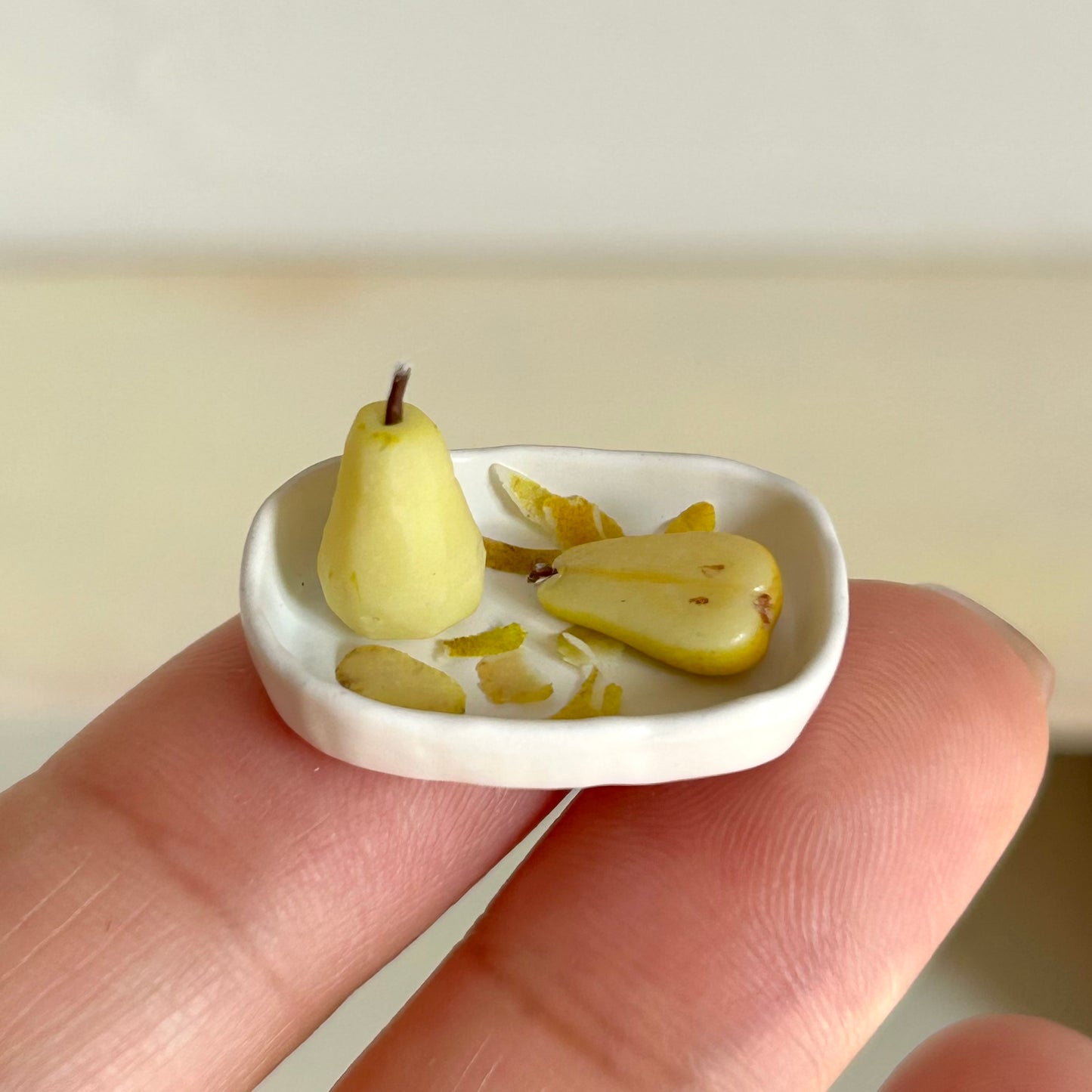 Mini Pear Set – Handmade Resin &amp; Clay Fruit Slice Collection