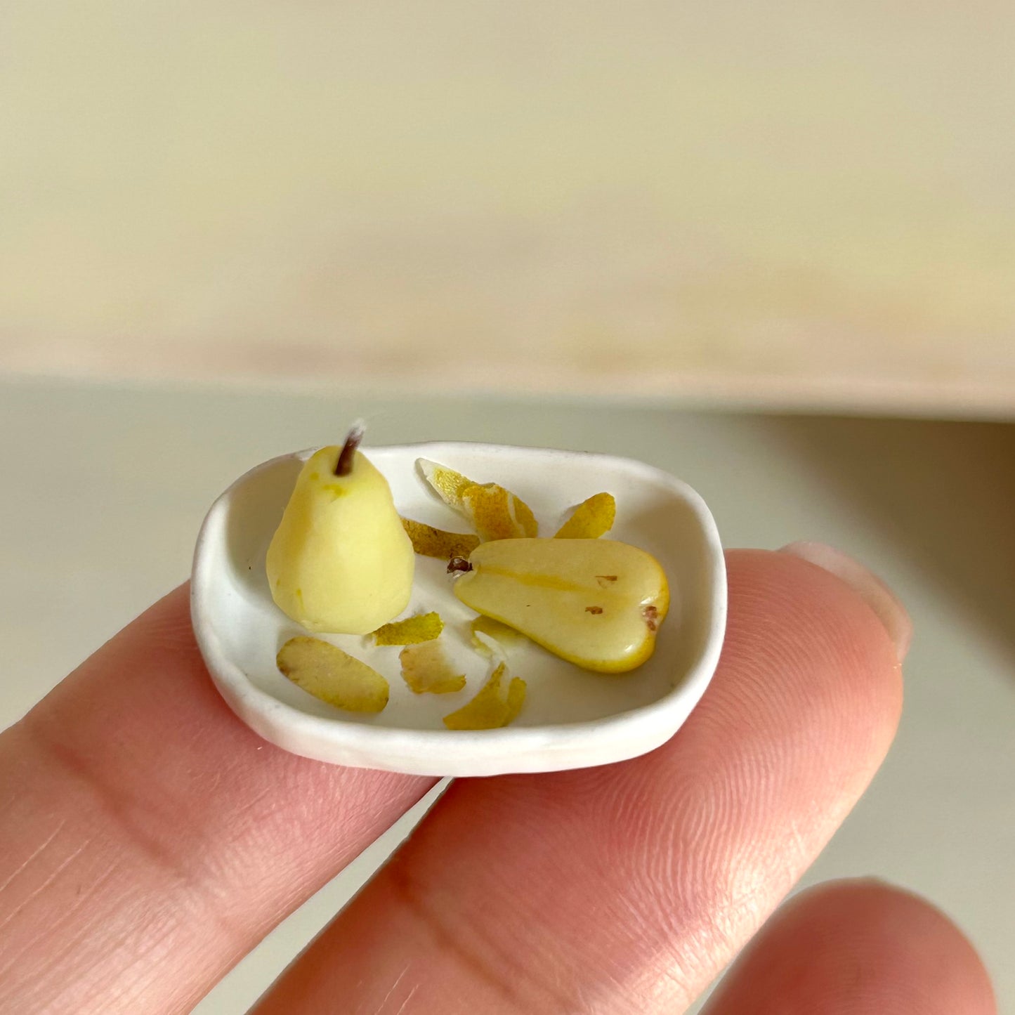 Mini Pear Set – Handmade Resin &amp; Clay Fruit Slice Collection