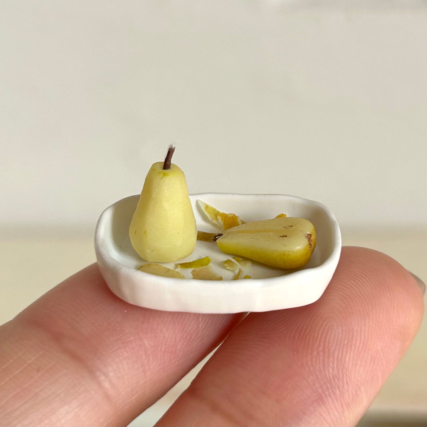 Mini Pear Set – Handmade Resin &amp; Clay Fruit Slice Collection