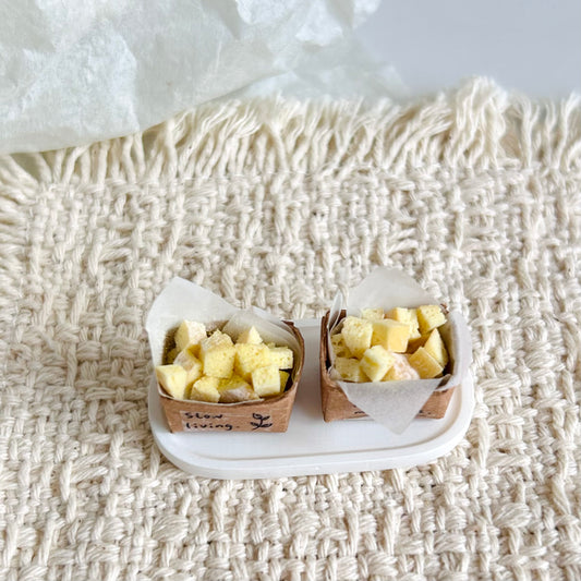 realistic miniature bread pieces with detailed air pockets