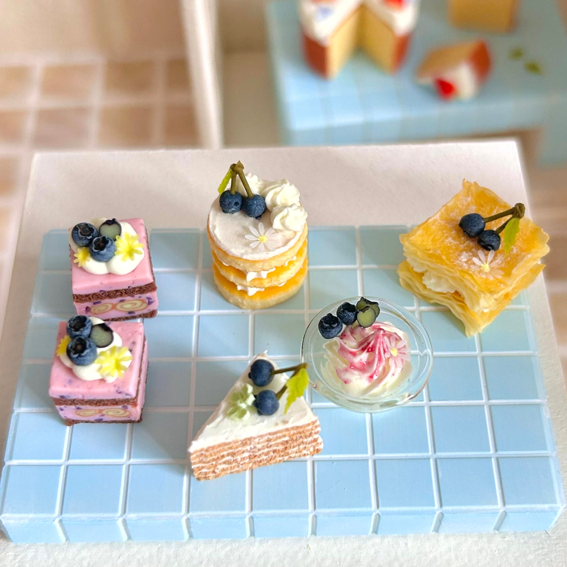 miniature bakery dessert display handmade food art collection