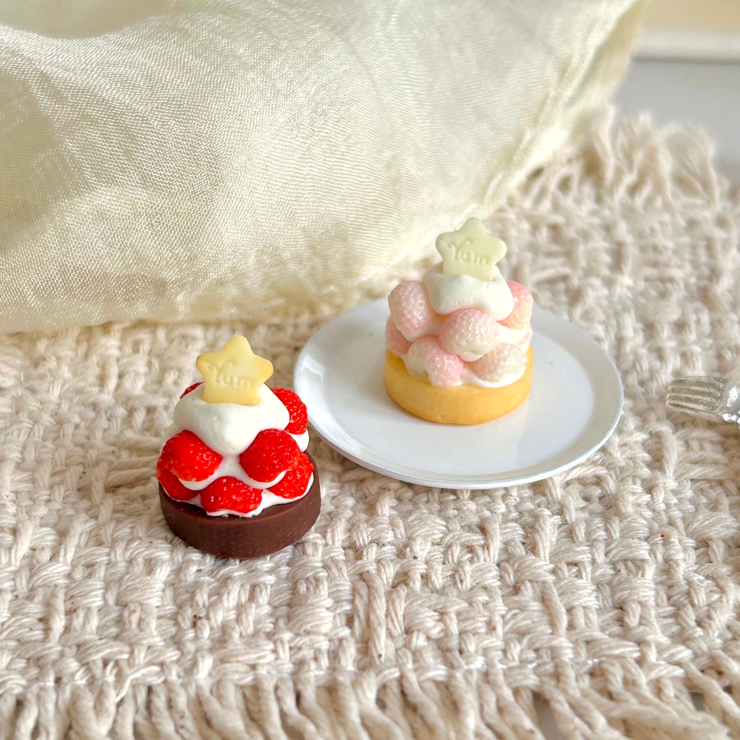 handmade miniature strawberry tart realistic dessert
